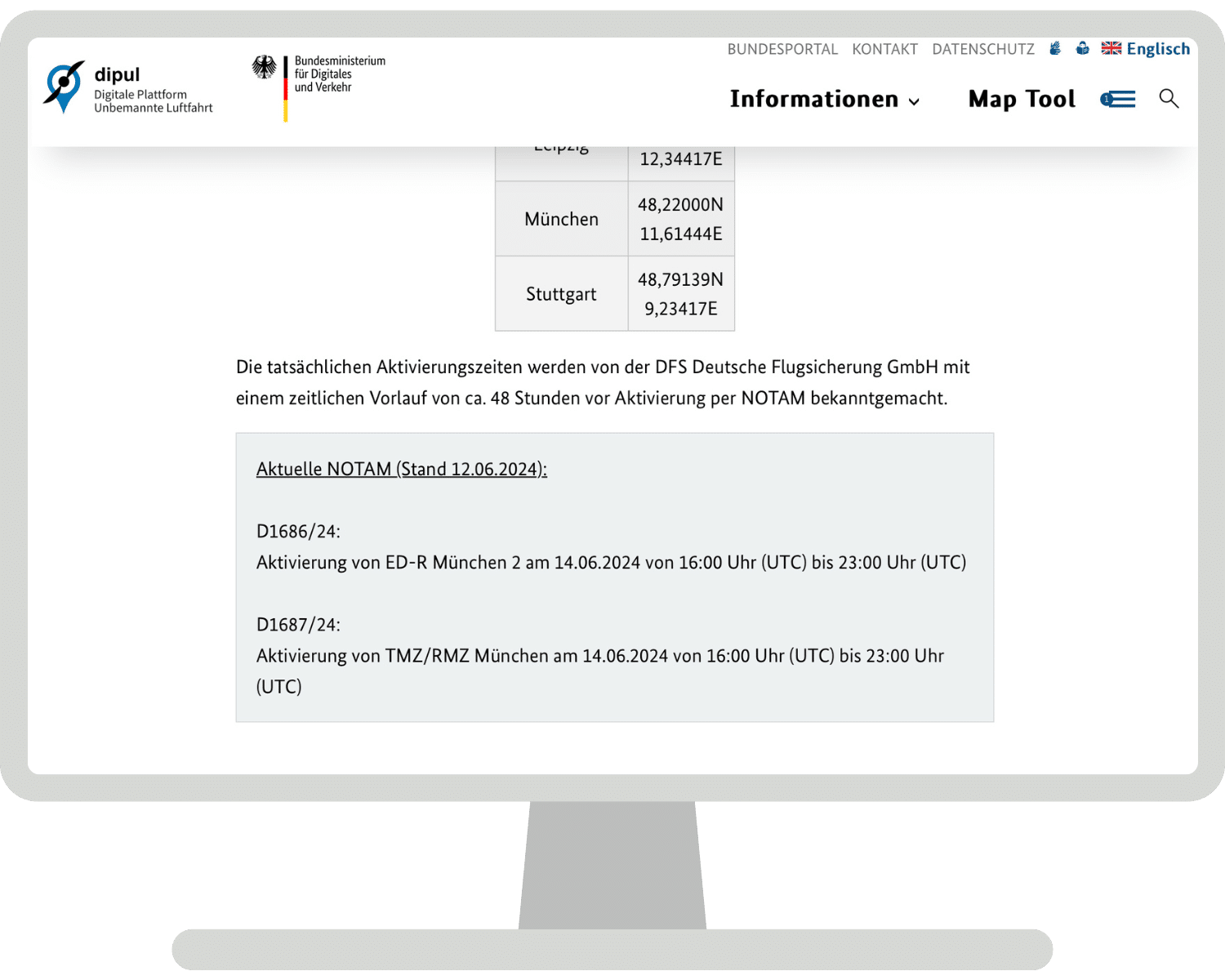Vorschau der Website